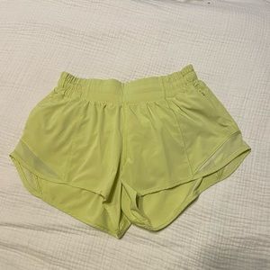Neon yellow hotty hot shorts inseam 2.5